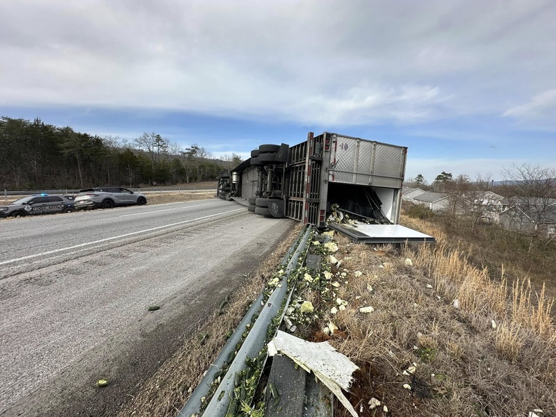 Overturned 18 Wheeler On I 59 North Just Before Exit 11 Saturday, March 1 Just After 5pm