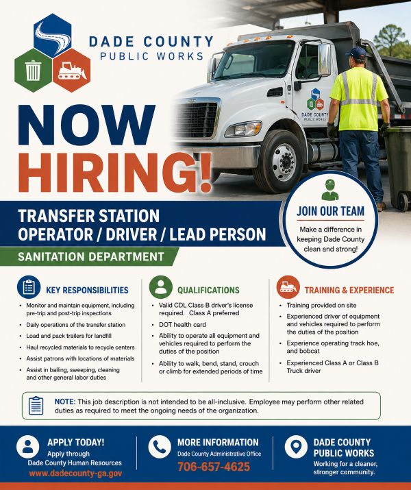 Dade GA hire